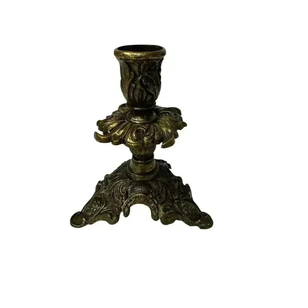 Vintage Italian Ornate Brass Candlestick Holder - Picture 9 of 10